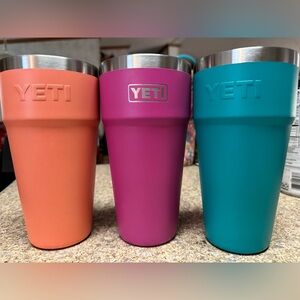 YETI Colorful Tumbler Trio - Coral, Magenta, Turquoise